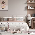 Cozy Kids Room Interior With Astronaut Wall Art Bed And Toy Shelves