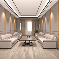 Modern Conference Room Interior Design With Multiple Screens Computers And Office Chairs 3d model