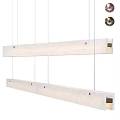 Modern Linear White Hanging Chandelier Double Tier Minimalist Sleek Design Ceiling Light