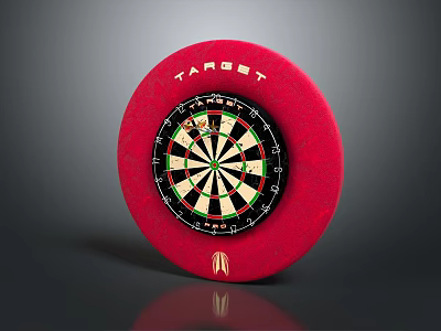 TARGET Dartboard Sports Equipment With Red Outer Ring And Colorful Segments For Indoor Game 3d model
