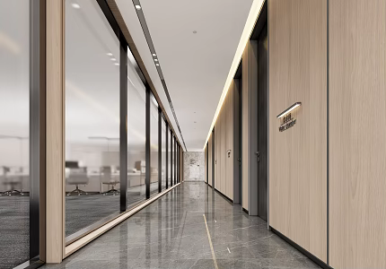modern aisle office aisle 3d model