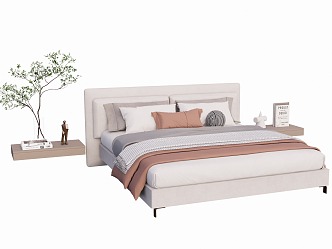 Italian Double Bed 3d model