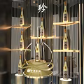 Modern Glass Door Wine Cabinet With LED Lighting And Wine Bottle Shelves
