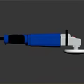 Blue Power Angle Grinder With Grinding Wheel Black Handle And Red Switch
