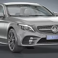 Luxury Mercedes Silver Sedan With Sleek Design Front Grille And Headlights