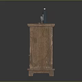 Wooden Wine Cabinet With Drawer And Countertop For Wine Bottle And Glass Storage