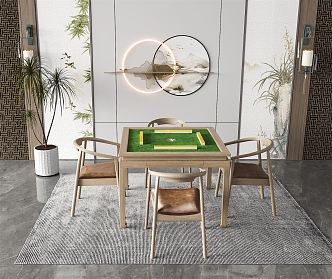 New Chinese Mahjong Table and Chair Mahjong Table 3d model