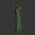 Elegant Green Dress With Decorative Sleeves And Split Design For Fashion