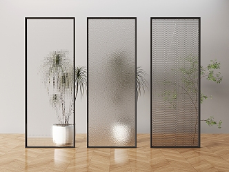 Modern Glass Single Door Extremely Narrow Oil Sand Glass Door Kitchen Bathroom Textured Glass Door 3d model