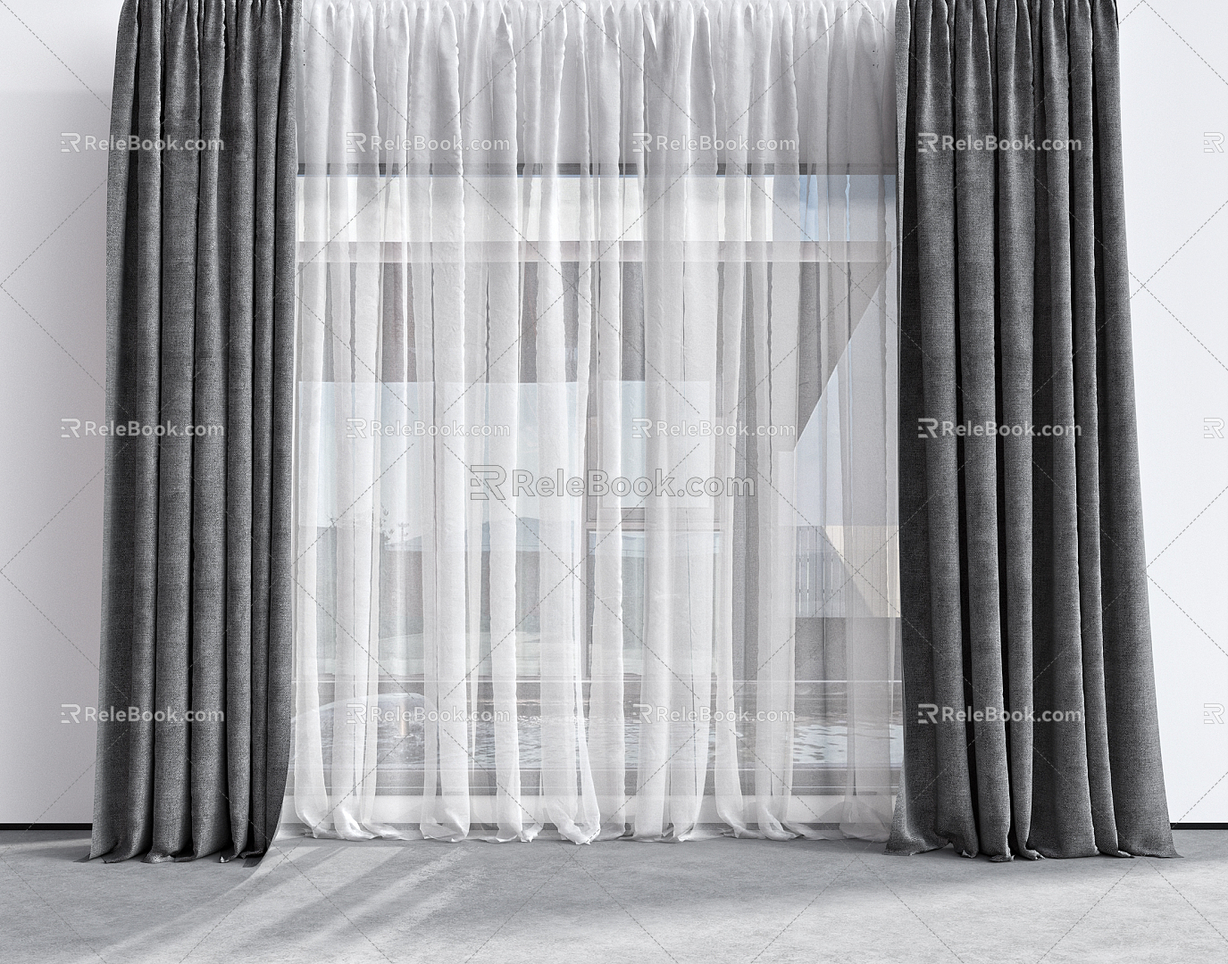 Modern Curtains 3d model