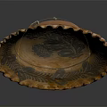 Elegant Decorative Plate With Scalloped Edge And Intricate Floral Design Perfect For Home Decor