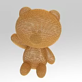 Adorable Brown Knitted Bear Shaped Decorative Ornament Set For Interior Decoration