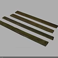 Rusted Metal Strips With Green Brown Patina Arranged On Dark Background Surface