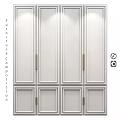 Elegant White Storage Cabinet With Brass Handles And Panel Design For Home Decor