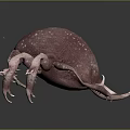 Pink Mite With White Spots And Multiple Legs 3D Rendered On Dark Background 3d model