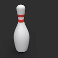 White Bowling Pin With Red Stripes Sports Equipment For Bowling Games