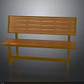 Wooden Bench Simple Design With Solid Wood Slatted Backrest And Seat