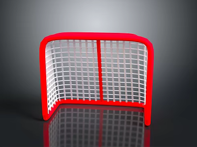 Sturdy Red Frame White Net Toy Goal For Kids Indoor Household Play 3d model