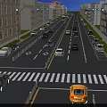 Modern Urban Road Infrastructure With Traffic Markings Zebra Crossing Lane Dividers And Street Lights