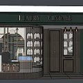 Luxury Vintage Store In Mall With Elegant Display Windows And Vintage Items