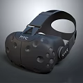 Black HTC Vive VR Headset With Adjustable Head Strap And Surface Holes 3d model
