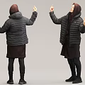 Dancing happily and cheering passers- 3d model