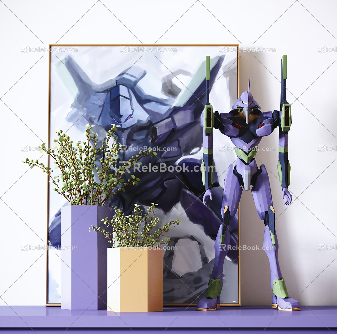 Modern Decoration Initial Number Machine New Century Evangelion Children's Robot Toy 3d model