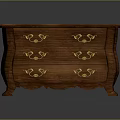 Classic Wooden Entryway Console Cabinet With Golden Handles And Multiple Drawers