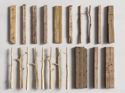 Various Types of Stone and Wood Materials with Natural Textures for Decorative Use 3d model