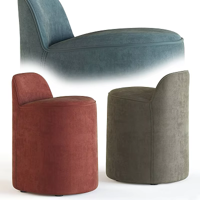 Modern Upholstered Sofa Stools In Blue Red And Gray Colors For Living Room 3d model