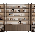 Light Luxury Open Bookcase Jewelry Decoration Display Cabinet 3d model