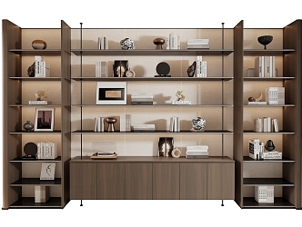 Light Luxury Open Bookcase Jewelry Decoration Display Cabinet 3d model