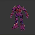 Optimus Prime Transformer Robot With Red Blue Black Armor And Detailed Standing Pose Design