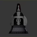 Ancient Weapon Helmet with Metal Construction Red Crest and Winged Sides Design