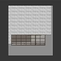 Building Model Structure With White Brick Wall Red Door Blue Window And Transparent Porch Canopy