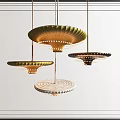 Three Modern Hanging Chandeliers With Unique Layered Design For Interior Decor 3d model
