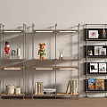 Modern Storage Rack Metal Storage Rack Optical Axis Bookshelf Decorative Rack Side Cabinet 3d model