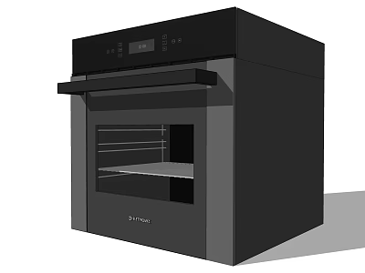 Black Modern Kitchen Oven With Digital Display And Glass Door Design 3d model