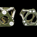 Two Green Military Weapon Metal Components With Square And Triangular Shapes