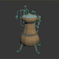 Copper Distillation Equipment With Pipes Valves Lid And Support Legs