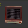 Vintage Computer Monitor Displaying Green Code Text And Wooden Frame Design