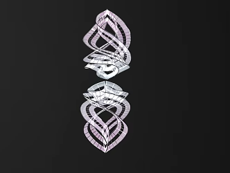 Colorful Chandelier Internet Red Card Point Spiral Chandelier 3d model