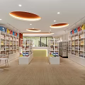 Modern Retail Store Interior With Well Arranged Shelves Various Products Front Counter And Seating Chairs