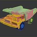 Yellow Dump Utility Vehicle With White Bed And Black Wheels 3d model