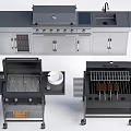 Stainless Steel Outdoor Kitchen Counter With Sink Grill And Portable Grills