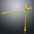 Yellow Construction Tower Crane With Long Boom Hook And Stable Tower Structure