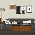 Modern Sofa Coffee Table Combination Middle Ancient Sofa Coffee Table Combination 3d model