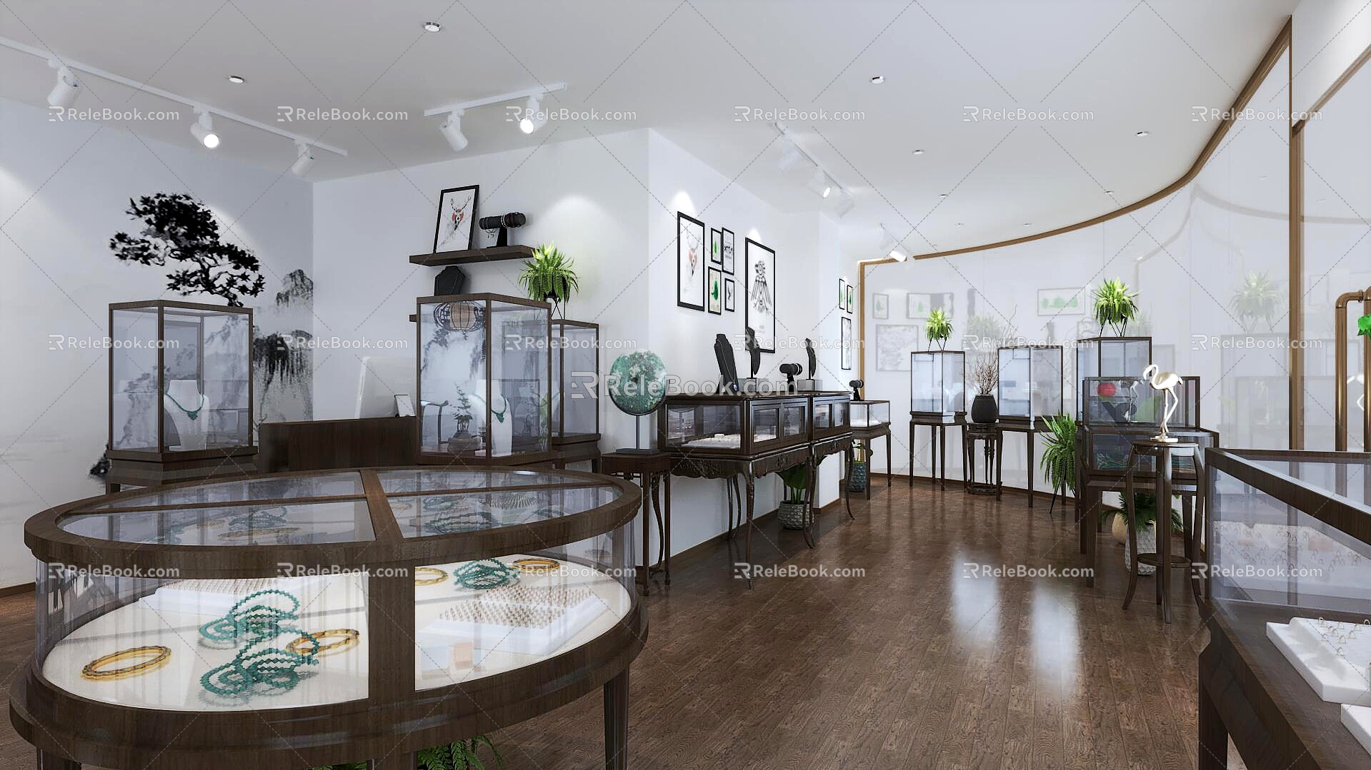 Jewelry Store Jewelry Store Jade Store Jade Shop Jade Exhibition Hall 3d model