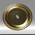 Golden Decorative Ceiling Light Plate With Ornate Border And Central Hole