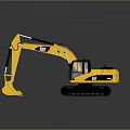 CAT Yellow Heavy Duty Excavator Construction Machinery With Front Bucket And Cab